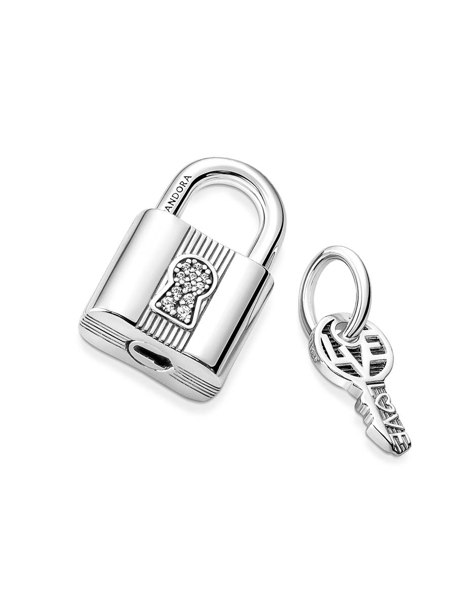 Charm de candado moments de plata P 925 zirconia cúbica 6