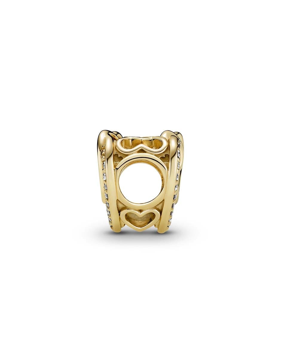 Charm de corazón de plata 14 K zirconia cúbica 5