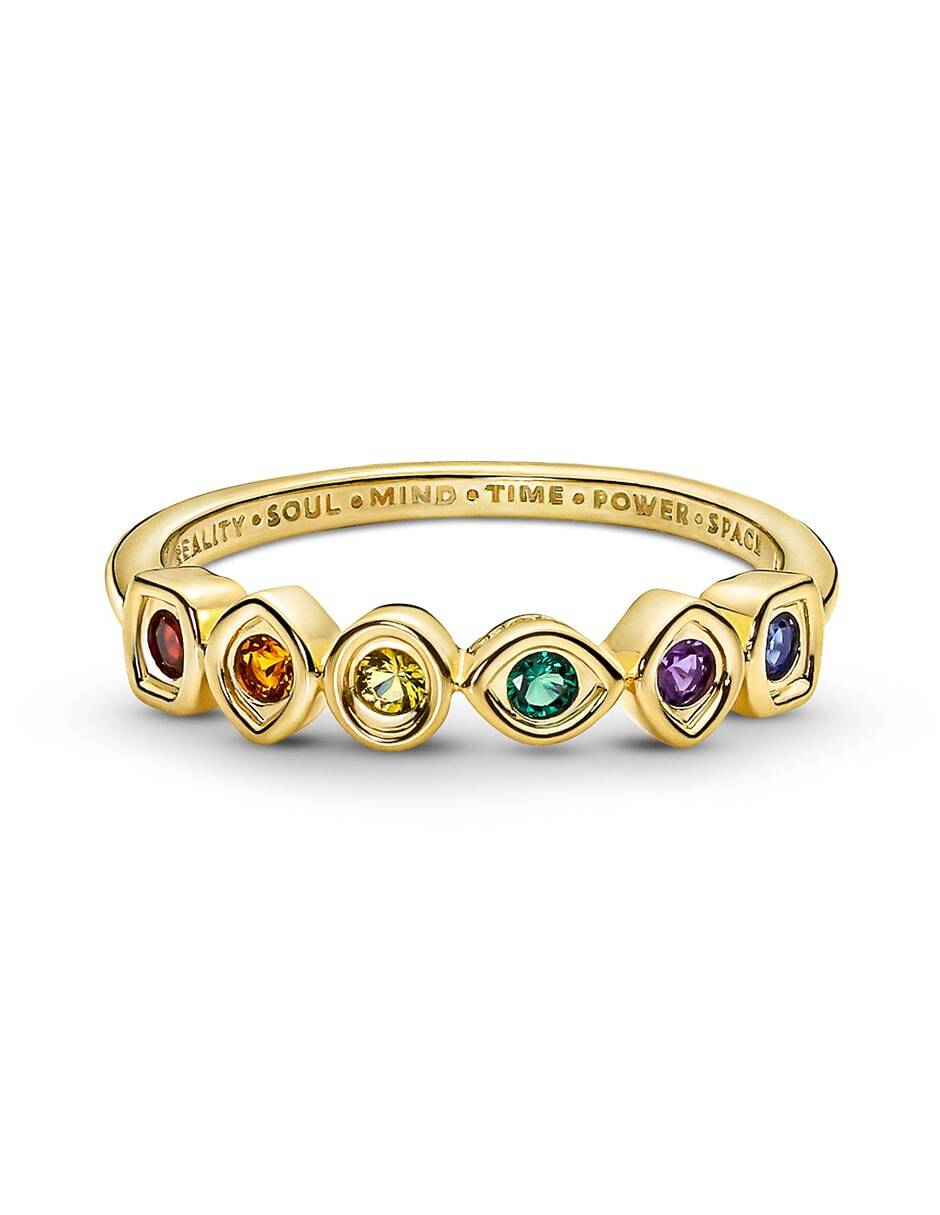 Anillo de corona Marvel X de plata P 925 cristal con acabado baño de oro 2