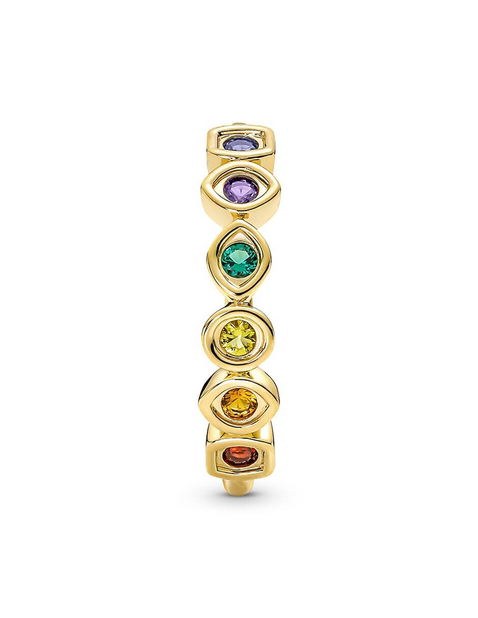 Anillo de corona Marvel X de plata P 925 cristal con acabado baño de oro 3