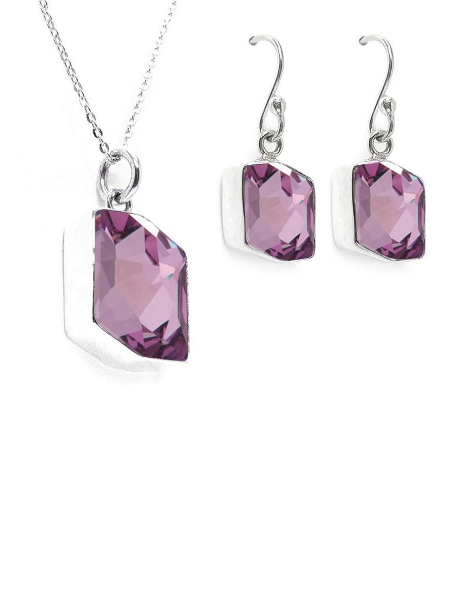 Collar y Aretes Fancy de plata P .925 cristales swaroski Collar y Aretes Fancy de plata P .925 cristales swaroski