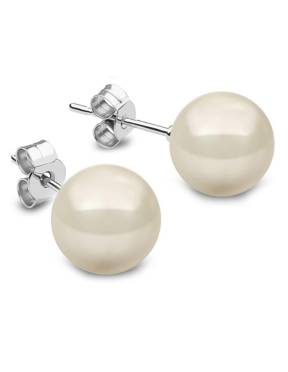 Broqueles con acabado brillante perla