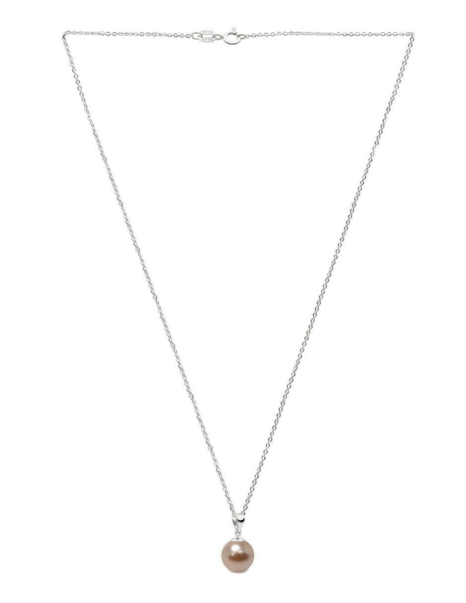 Collar y Aretes de plata P .925 perla de cristal 4