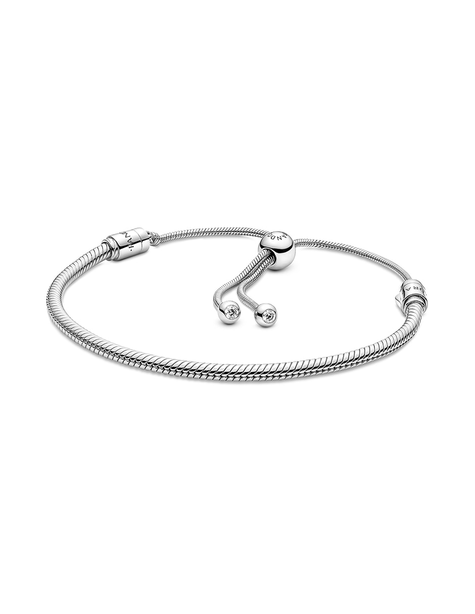 Brazalete de plata con acabado liso