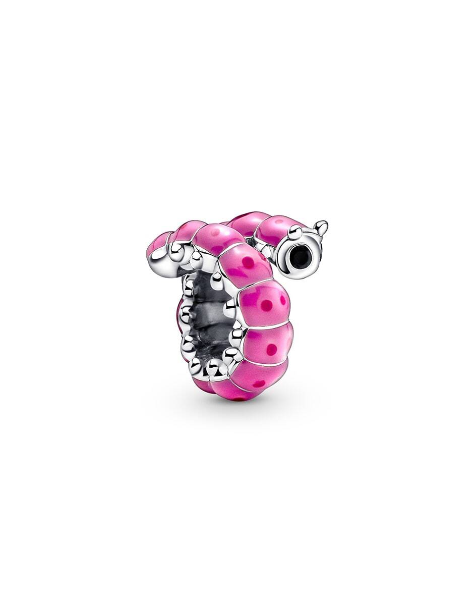 Charm de oruga moments de plata cristal