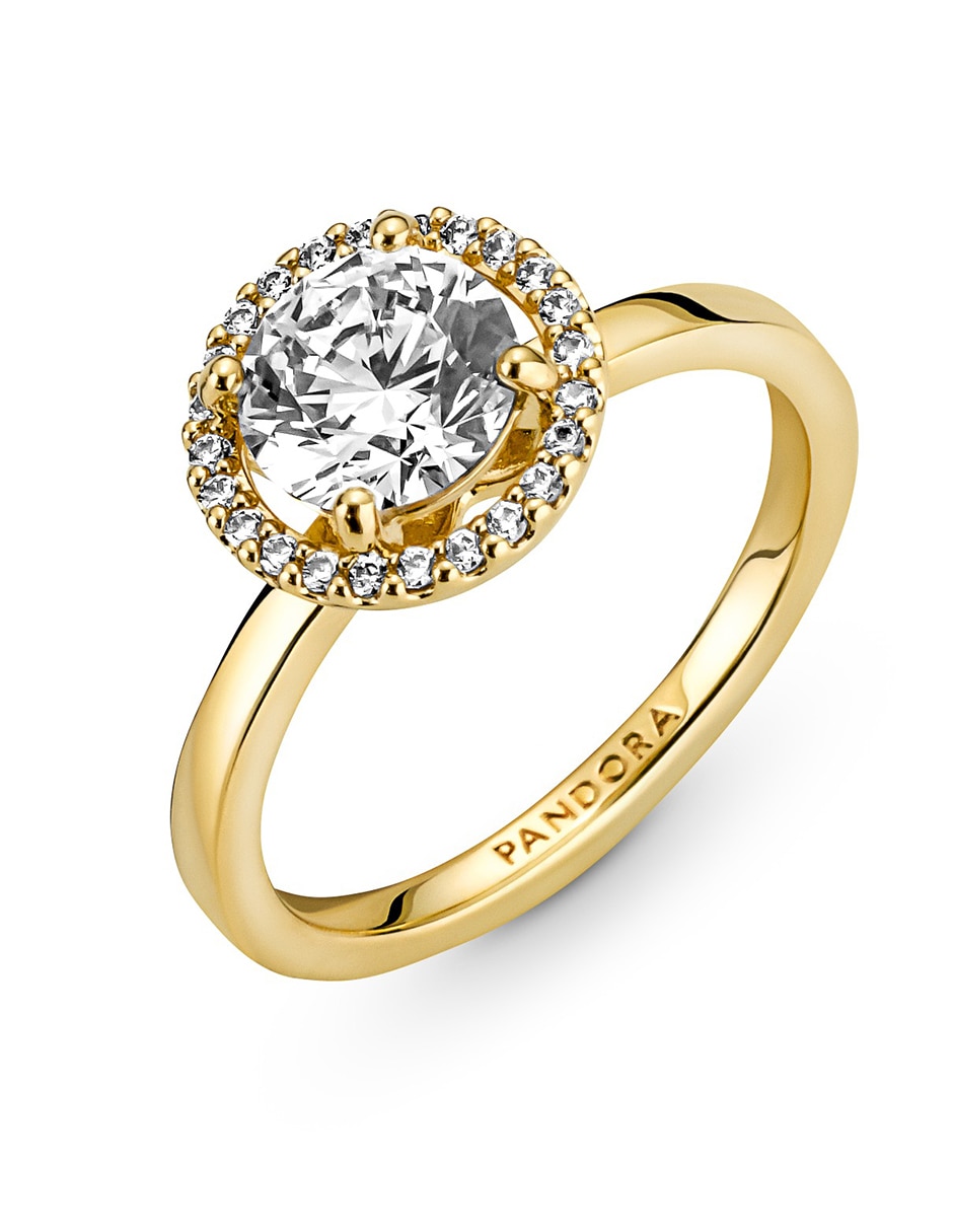 Anillo Timeless de plata P 925 zirconia cúbica con acabado baño de oro 4