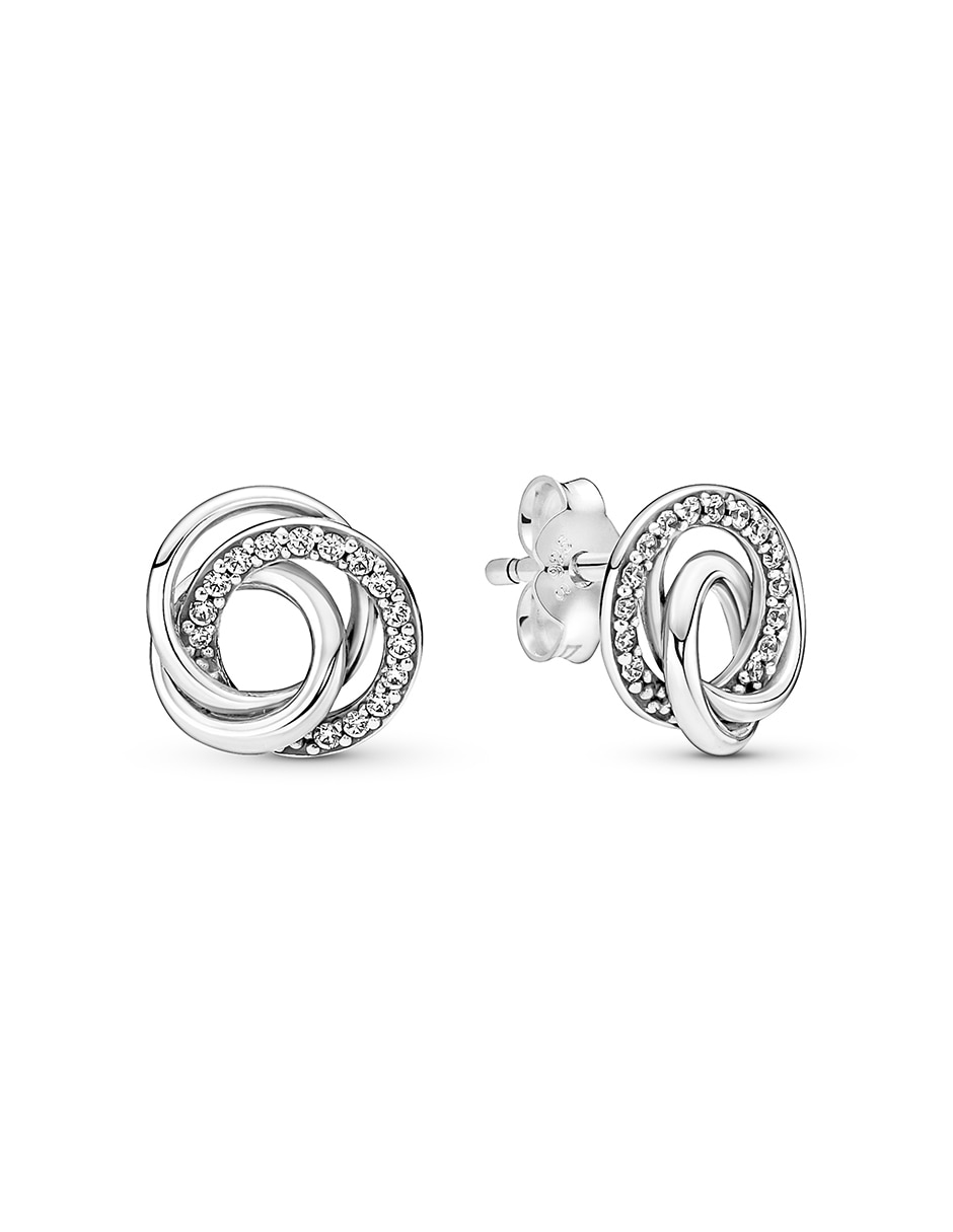 Broqueles de plata P 925 con acabado plateado zirconia