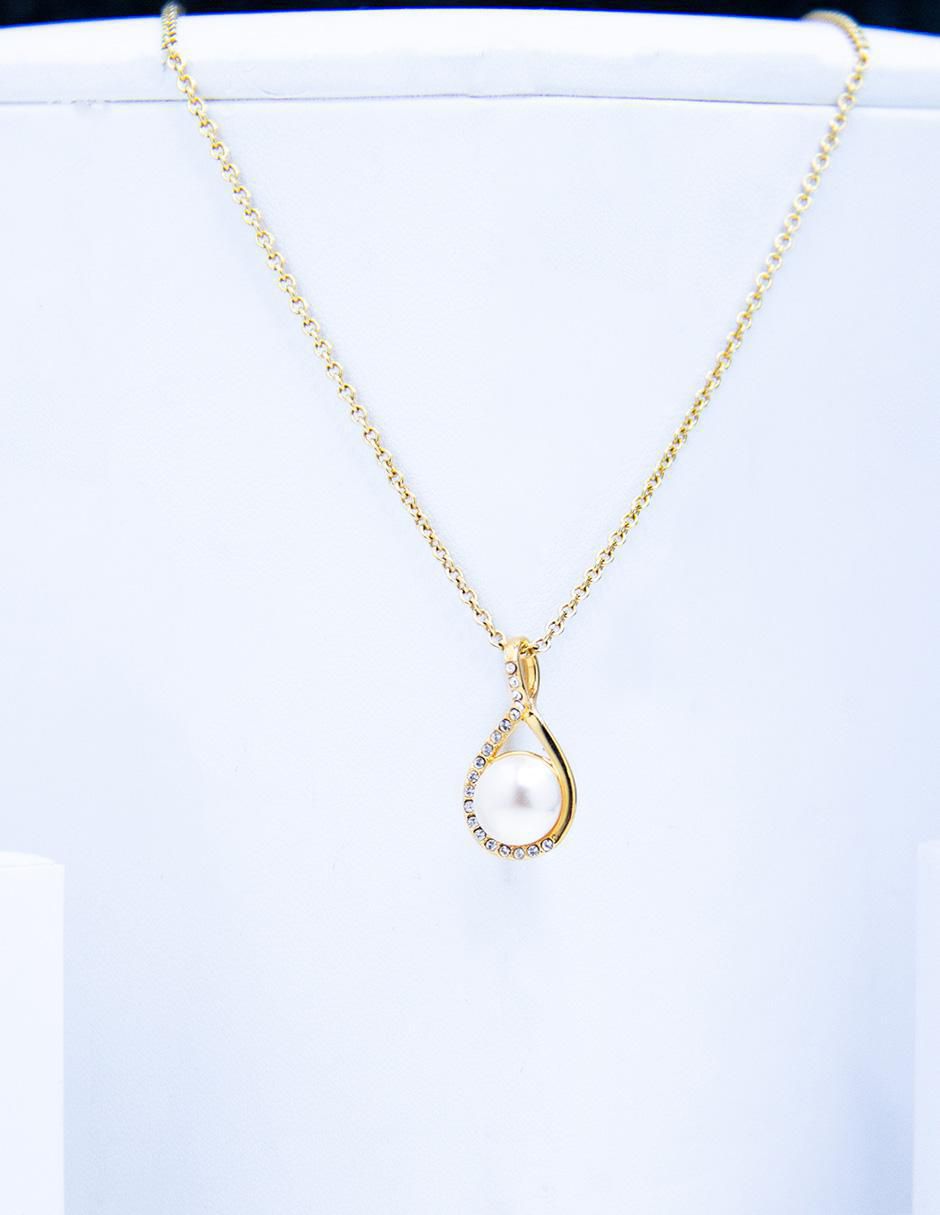 Colgante y Dije Ortiz Espinosa baño de oro 14 k cristal