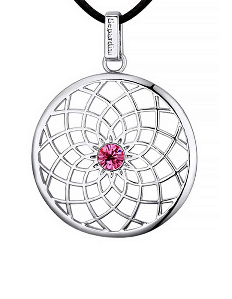 Dije circular de plata cristal 2