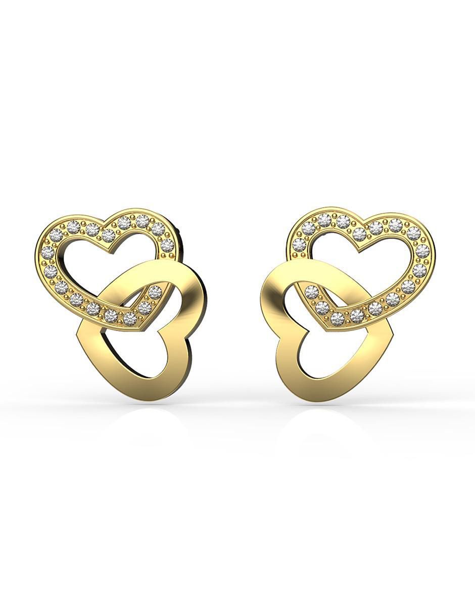 Broqueles de corazón con acabado brillante cristal Broqueles de corazón con acabado brillante cristal