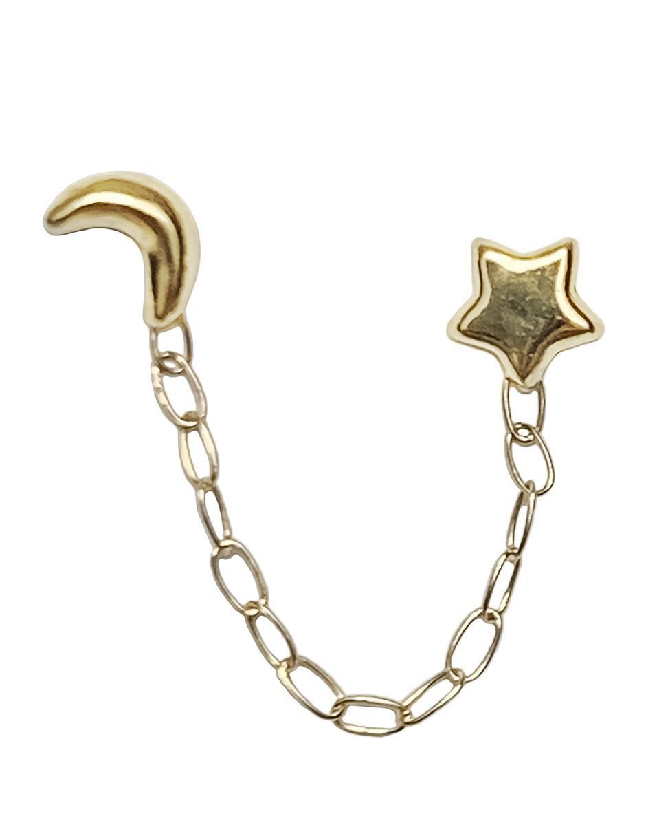 Aretes de oro con acabado brillante