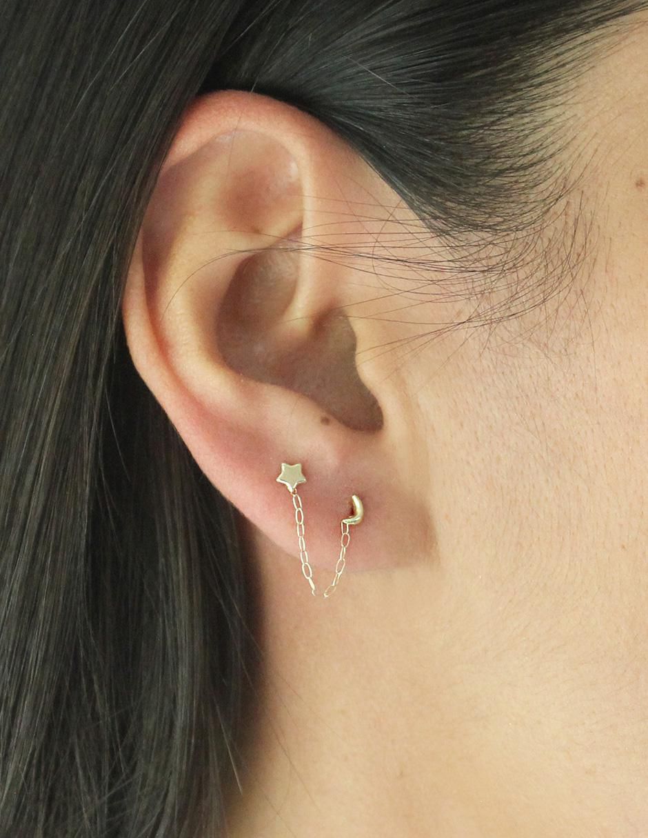 Aretes de oro con acabado brillante 3