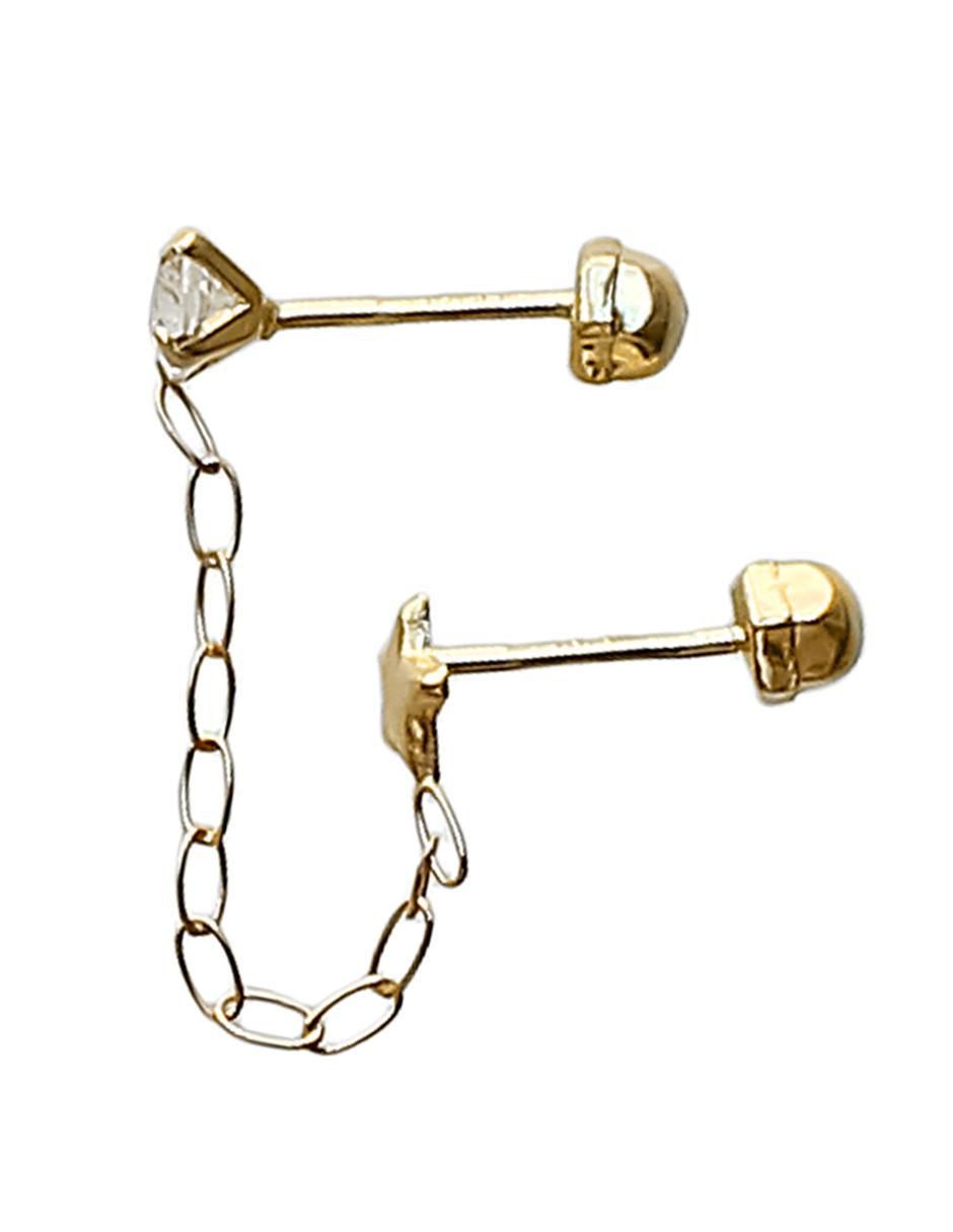 Aretes de oro con acabado brillante