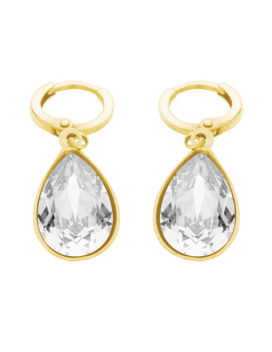 Arracadas de gota cristal con acabado brillante