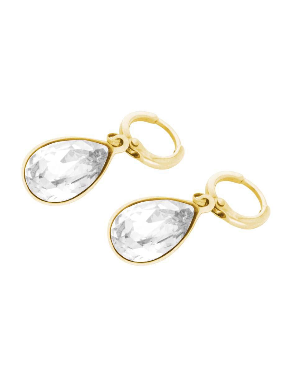 Arracadas de gota Ortiz Espinosa cristal con acabado brillante