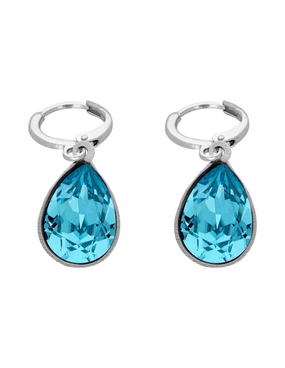 Arracadas de gota con acabado brillante cristal