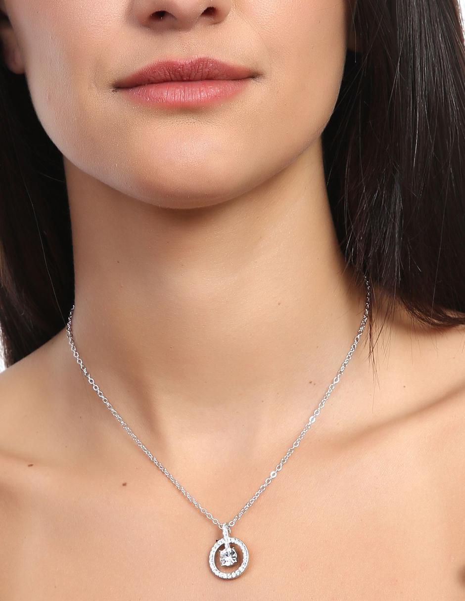 Dije circular de plata cristal 2