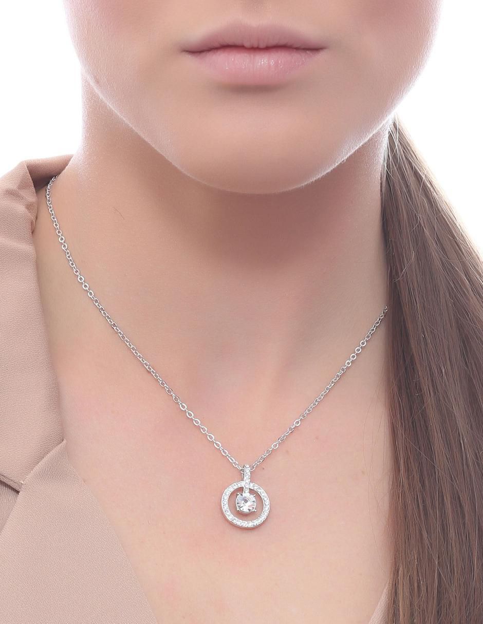 Dije circular de plata cristal 3