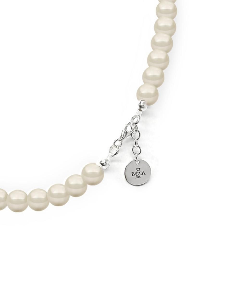 Aretes y collar redondos Pearls de plata cristal 7