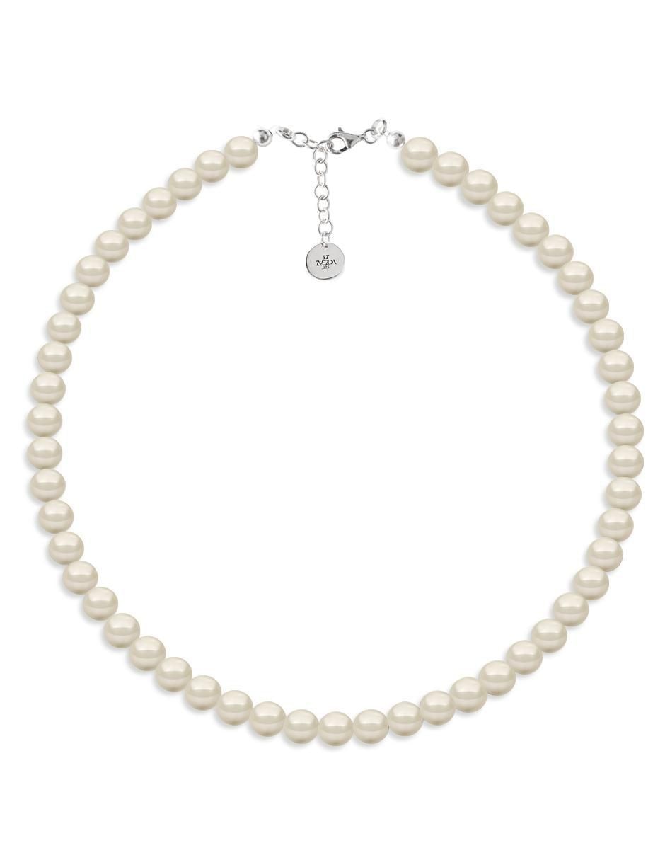 Aretes y collar redondos Pearls de plata cristal 8