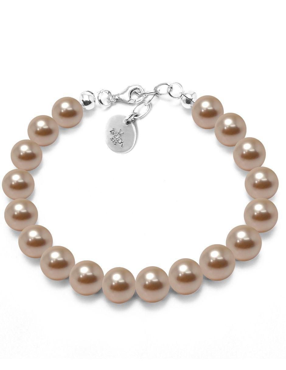 Aretes, collar y pulsera redondos Pearls de plata cristal 7
