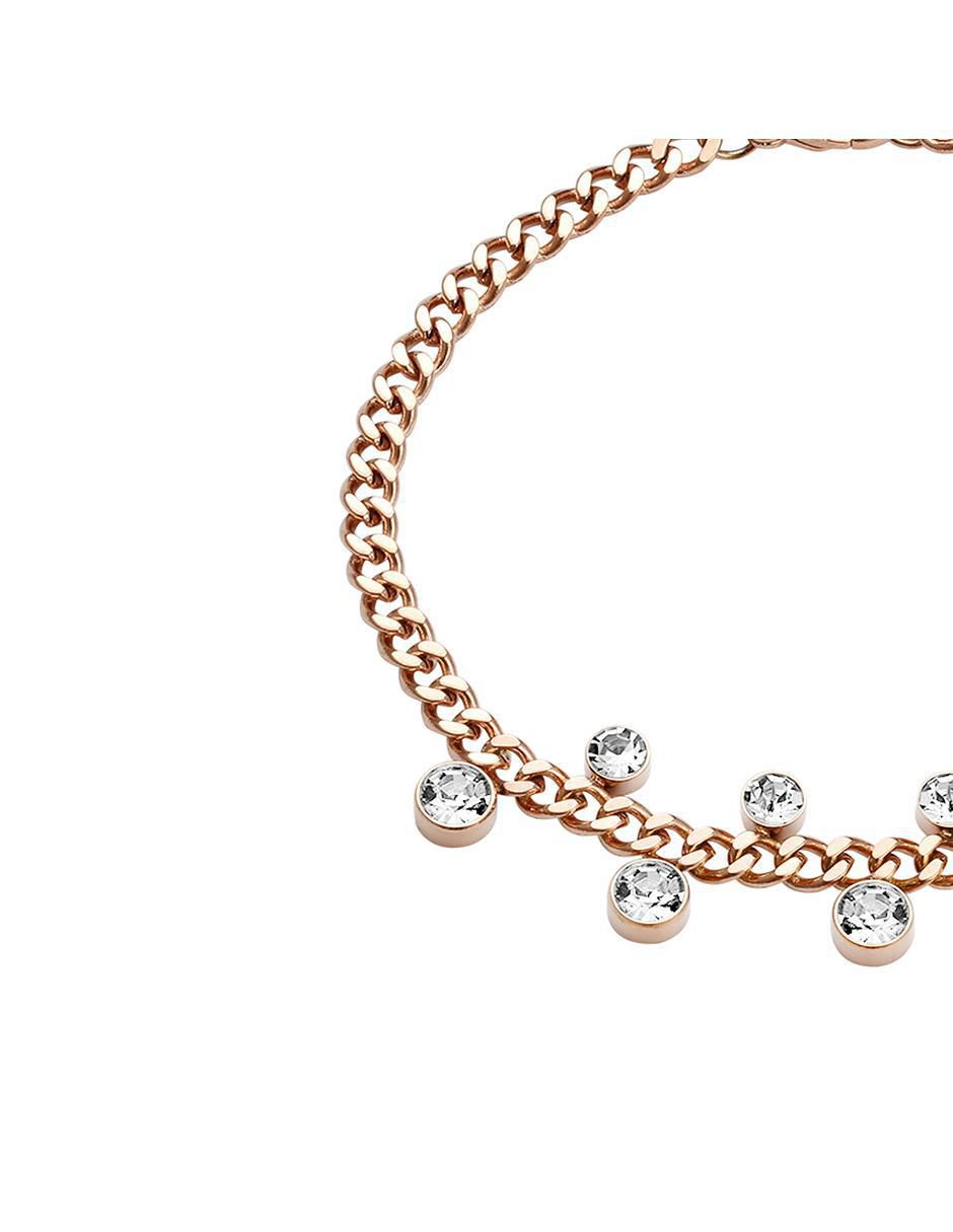 Pulsera de oro rosa con acabado brillante 2