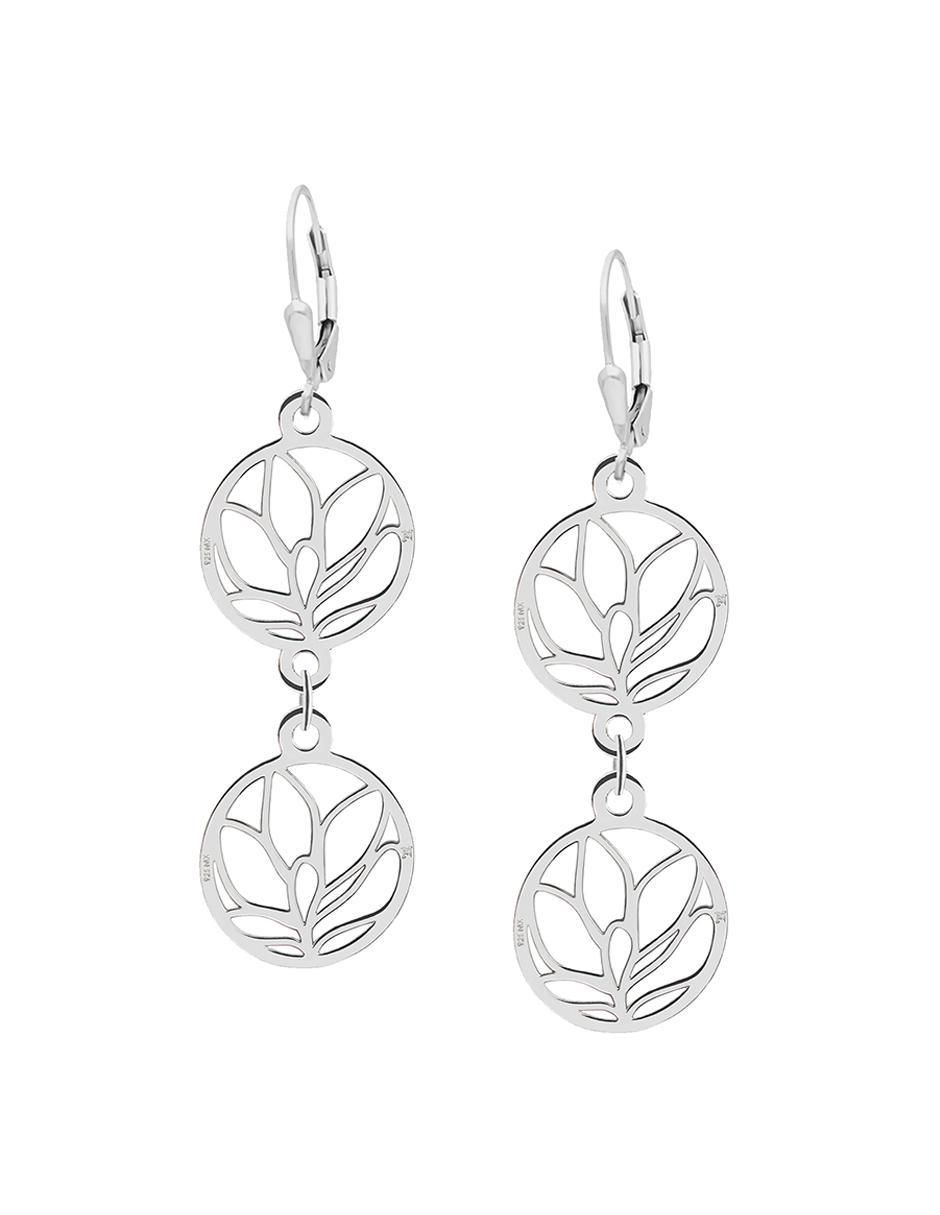 Aretes circulares Amapola de plata con acabado plateado 1