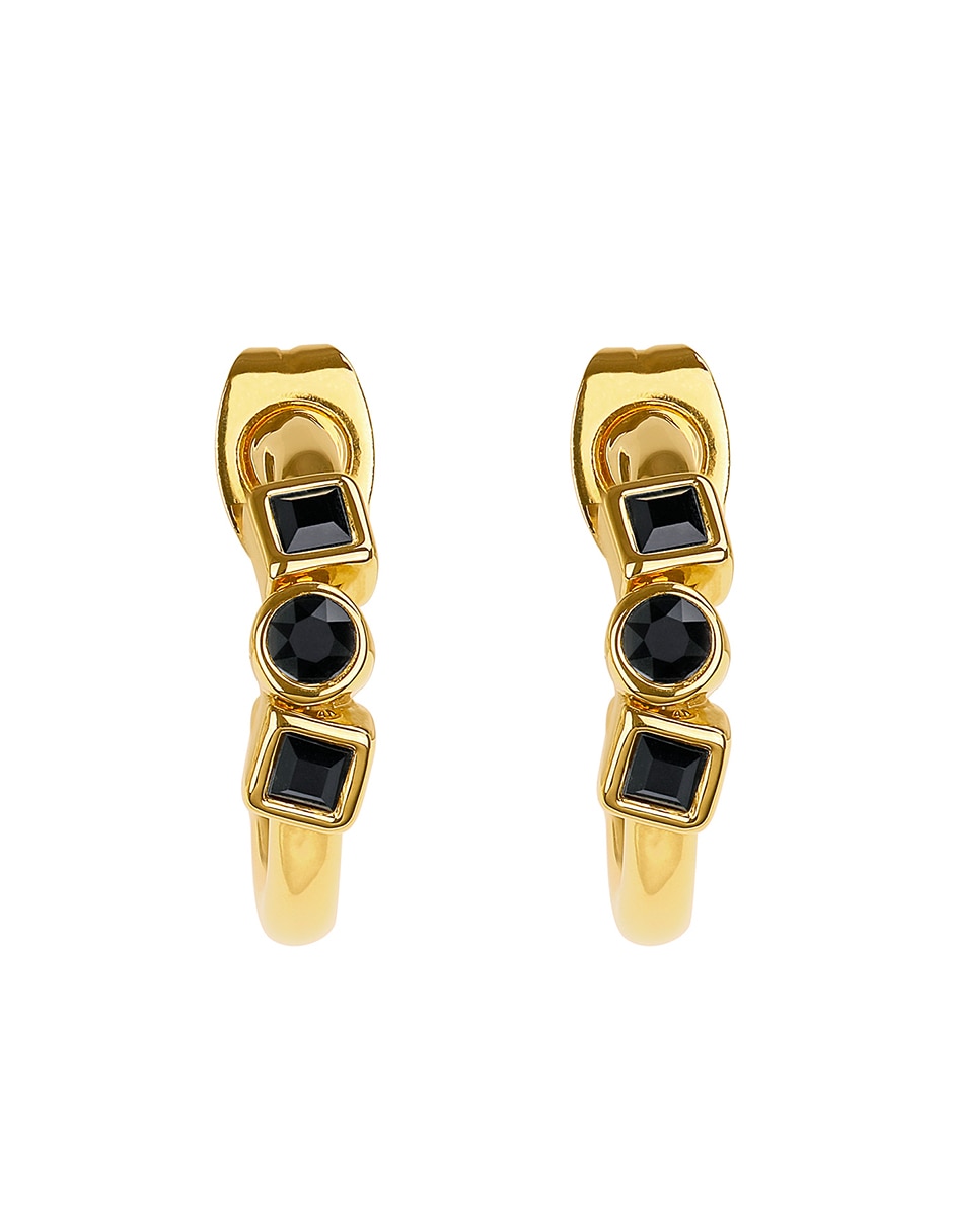 Arracadas Gold Collection con acabado brillante cristal