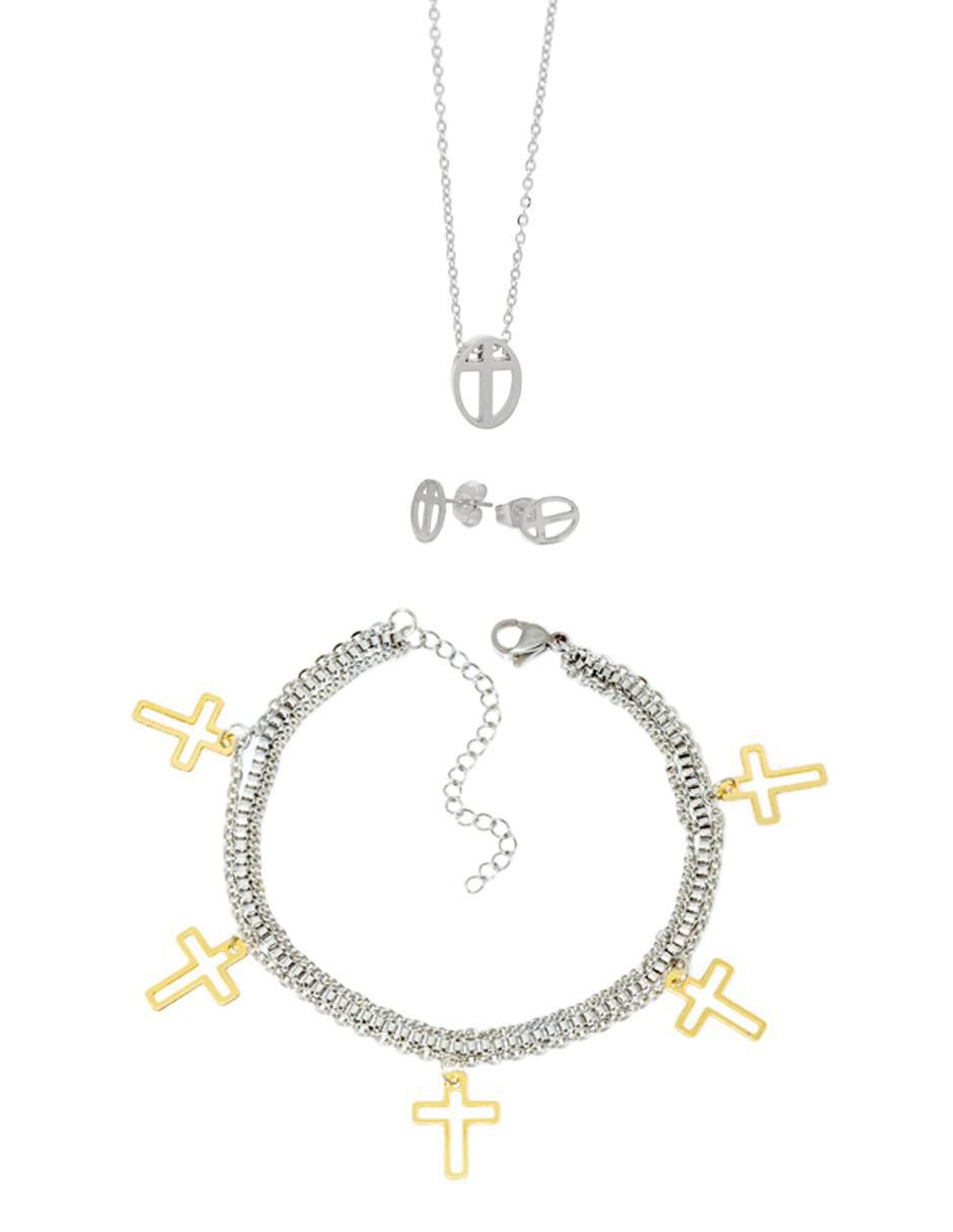 Collar, pulsera y aretes