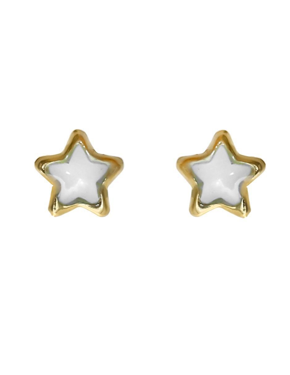 Broqueles de estrella de oro con acabado brillante