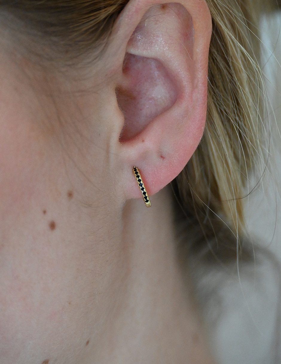 Piercing redondos Shinning de plata con acabado brillante zirconia