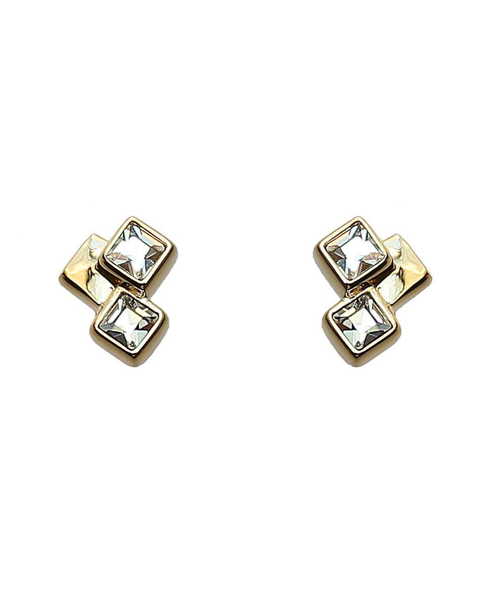 Broqueles cuadrados de plata con acabado brillante zirconia Broqueles cuadrados de plata con acabado brillante zirconia