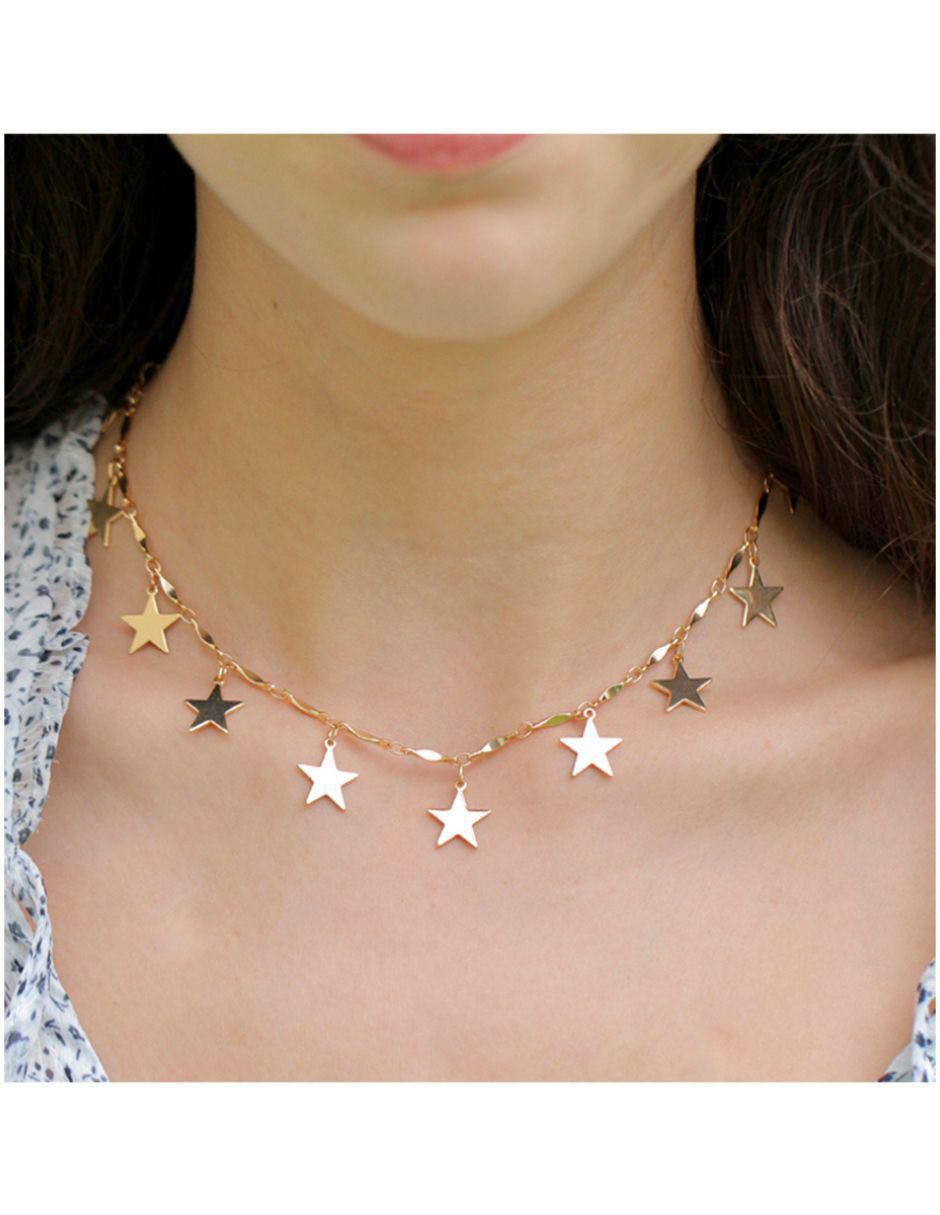 Collar de estrella de baño de oro 3