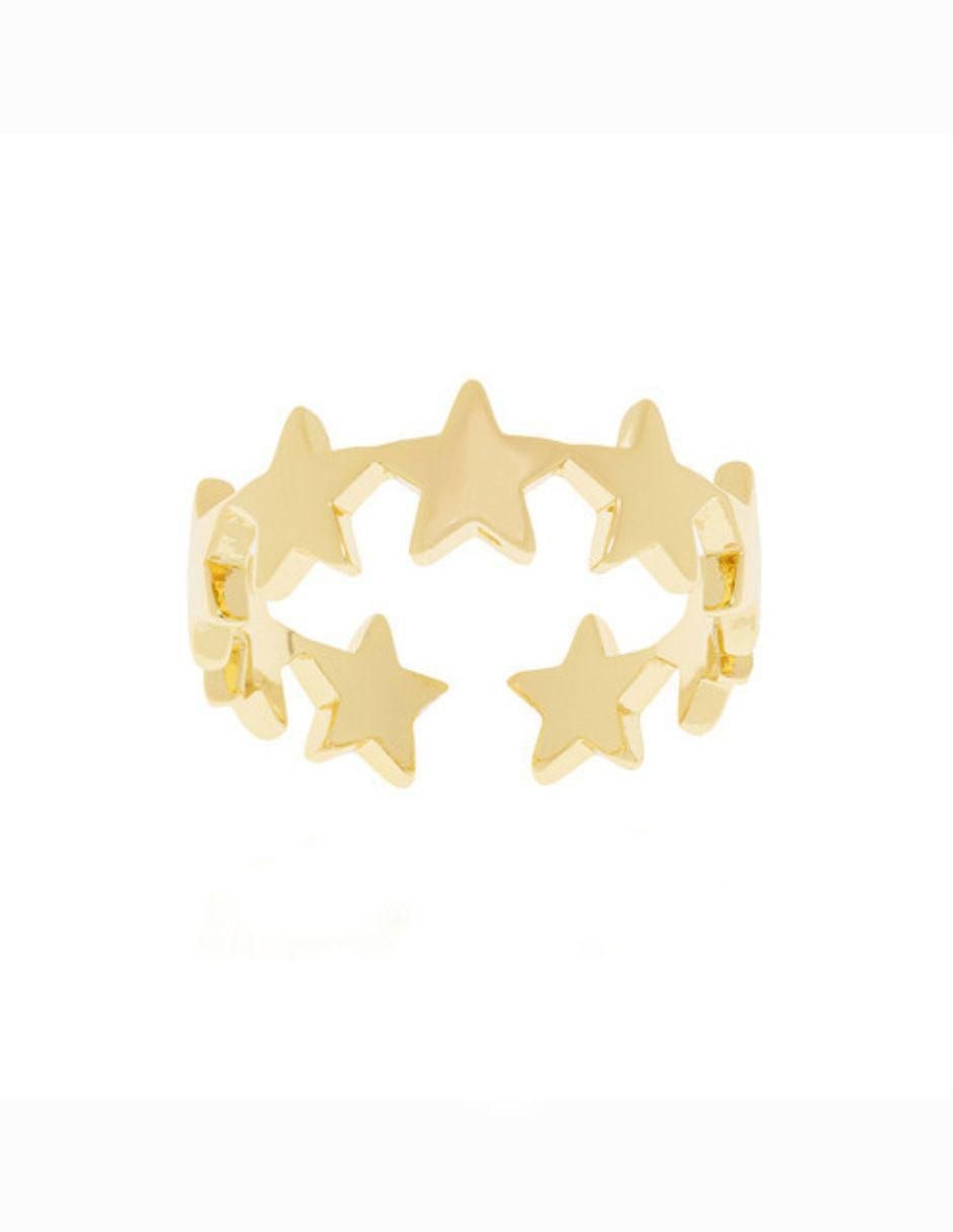 Anillo de estrella con acabado baño de oro 2