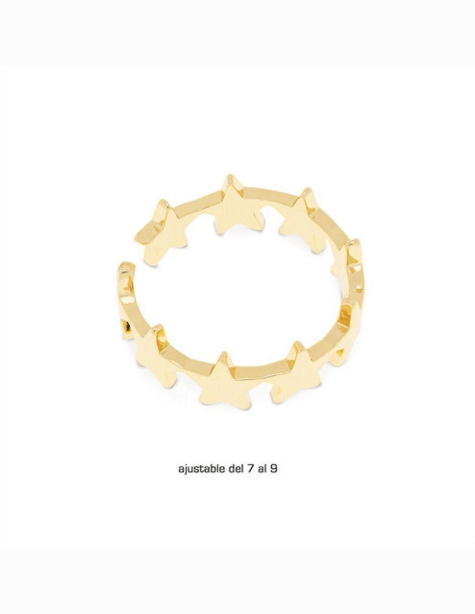 Anillo de estrella con acabado baño de oro 3