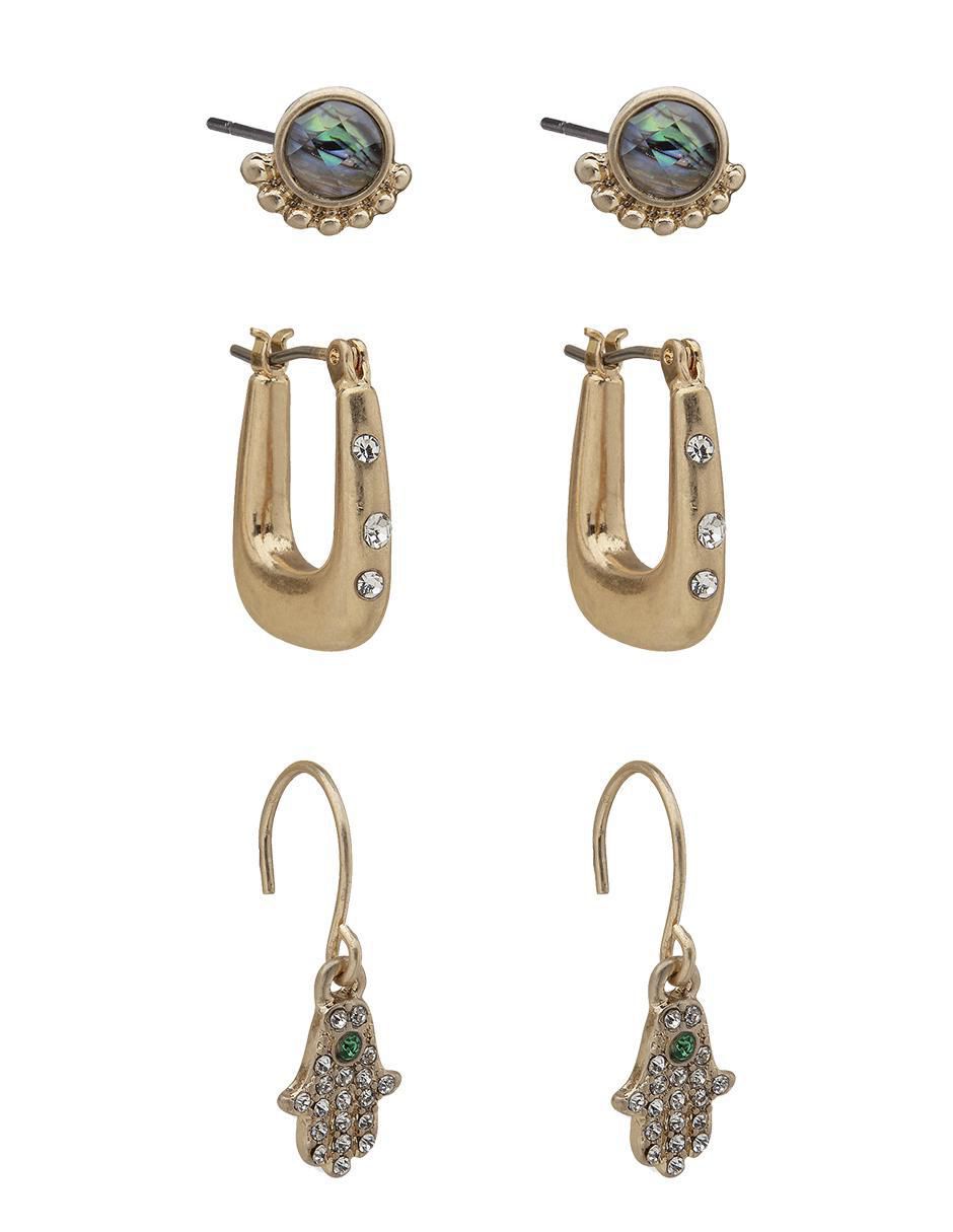 Aretes de mano con acabado brillante resina 2