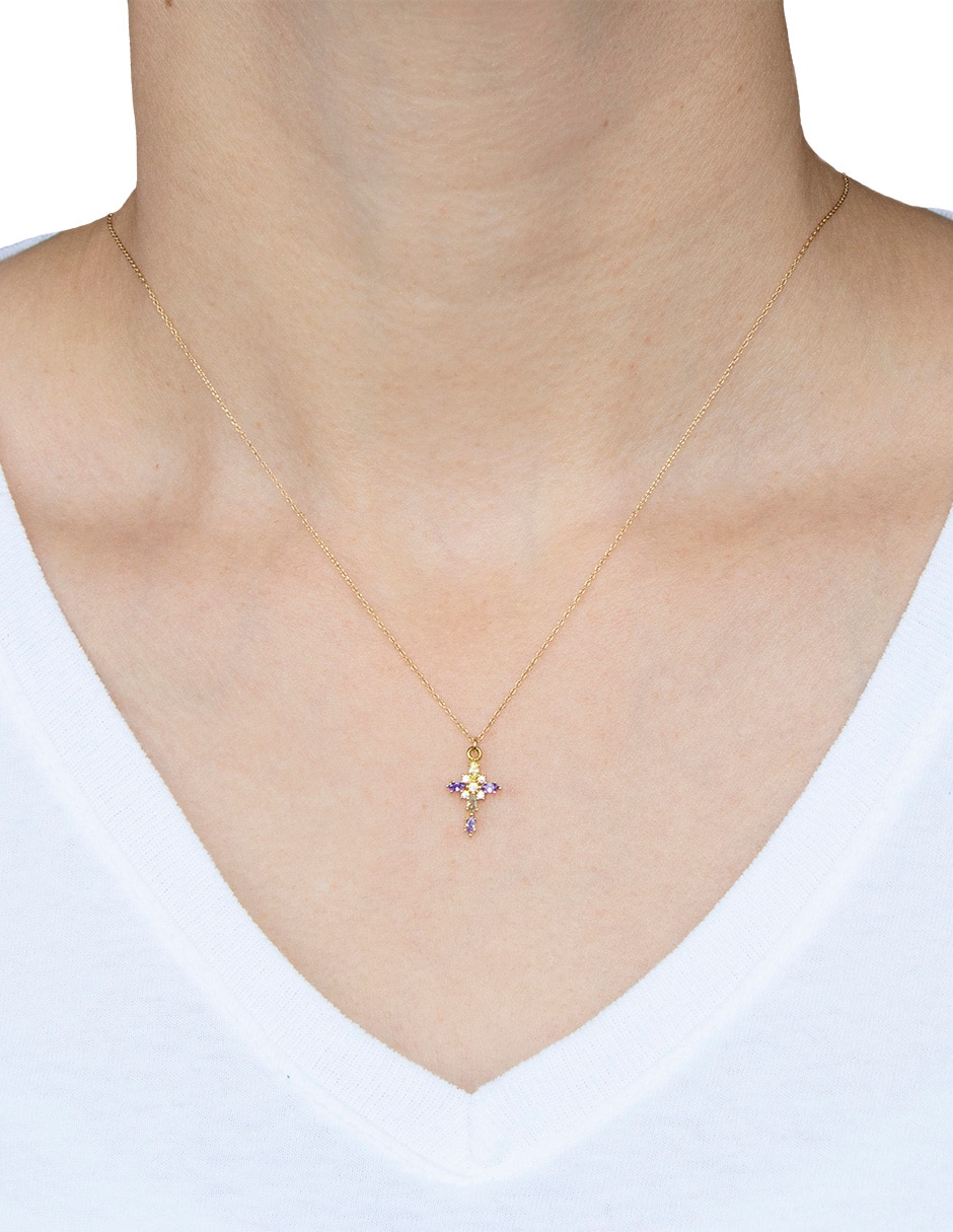 Colgante Y Dije de cruz de plata P 925 zirconia 3