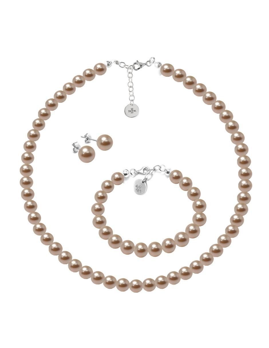 Aretes, collar y pulsera Pearls de plata P925 perla