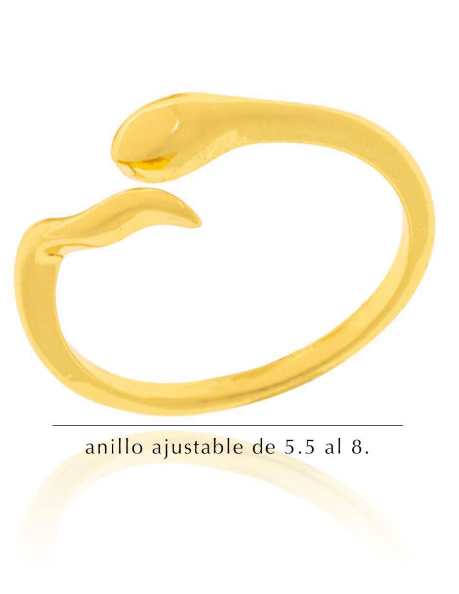 Anillo con acabado baño de oro 3