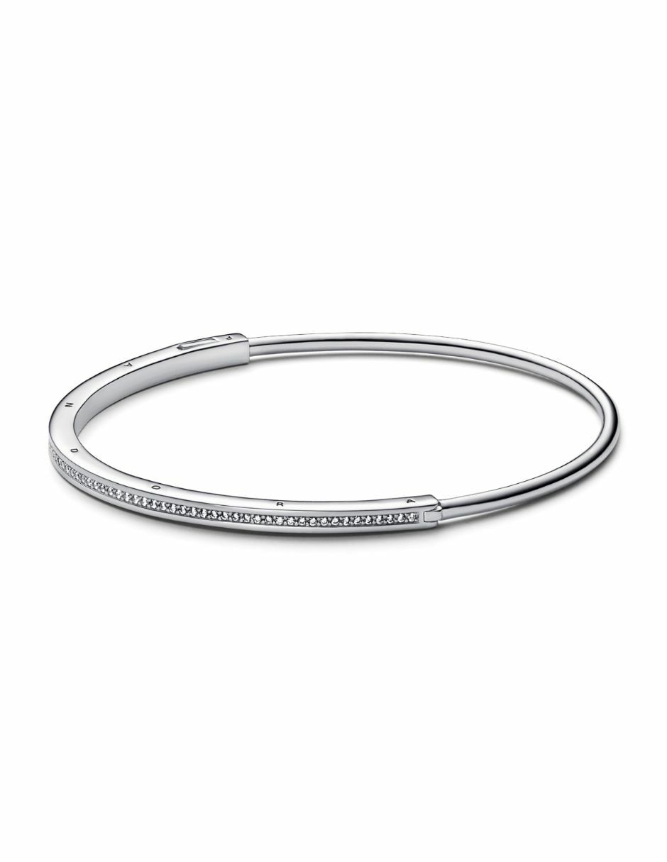 Pulsera de plata Signature con acabado liso