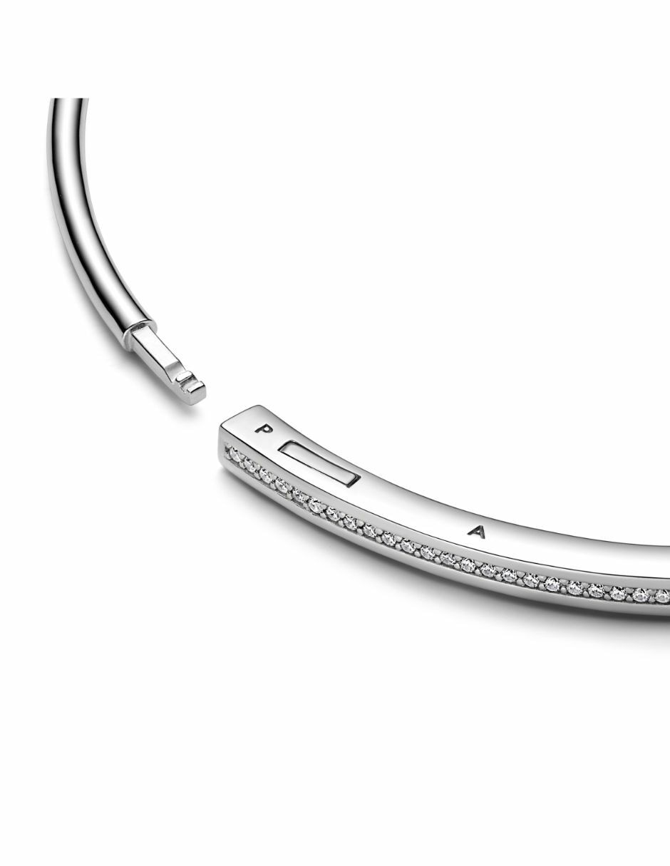 Pulsera de plata Signature con acabado liso 2