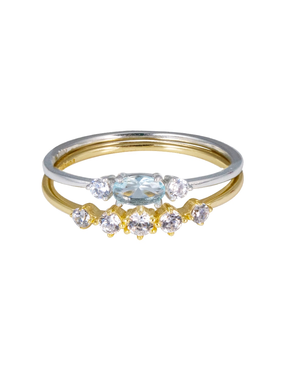 Set anillo P 925 de plata zirconia brillante Set anillo P 925 de plata zirconia brillante