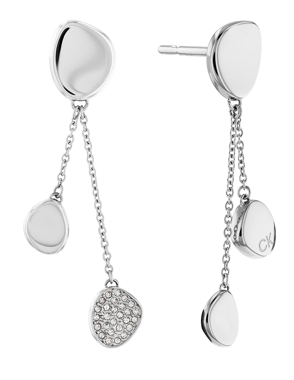 Aretes circulares Fascinate con acabado brillante cristal 1