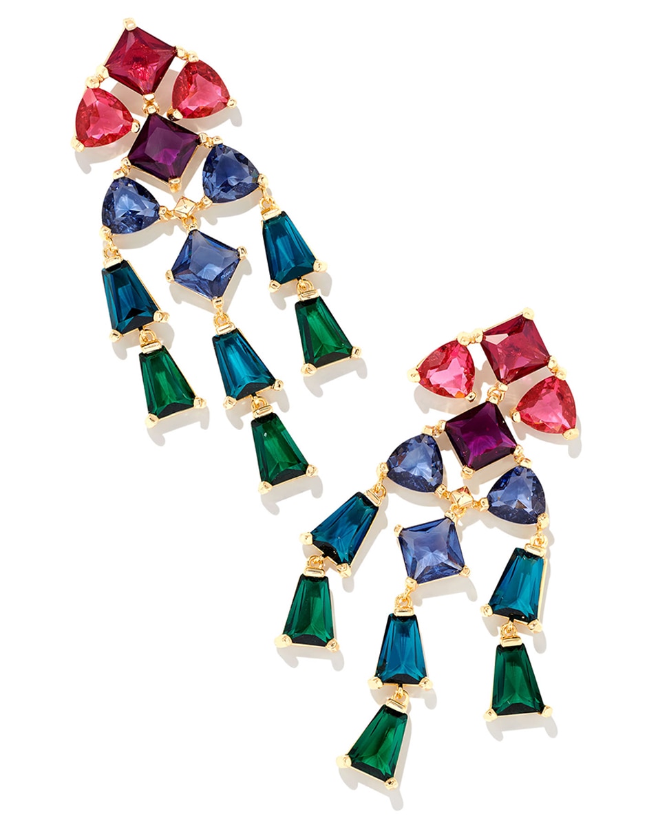 Aretes Blair con acabado baño de oro cristal