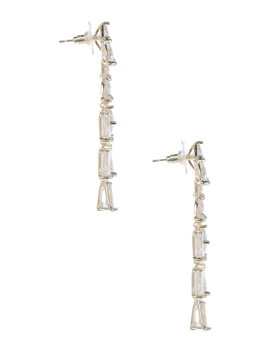 Aretes Blair con acabado baño de oro cristal 3