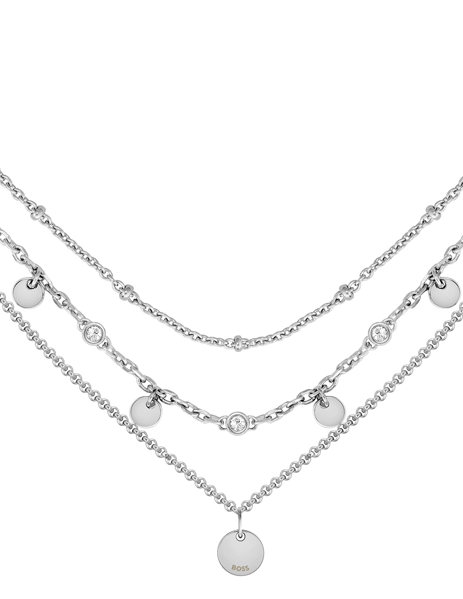 COLLAR HUGO BOSS IRIS ACERO, PLATEADO