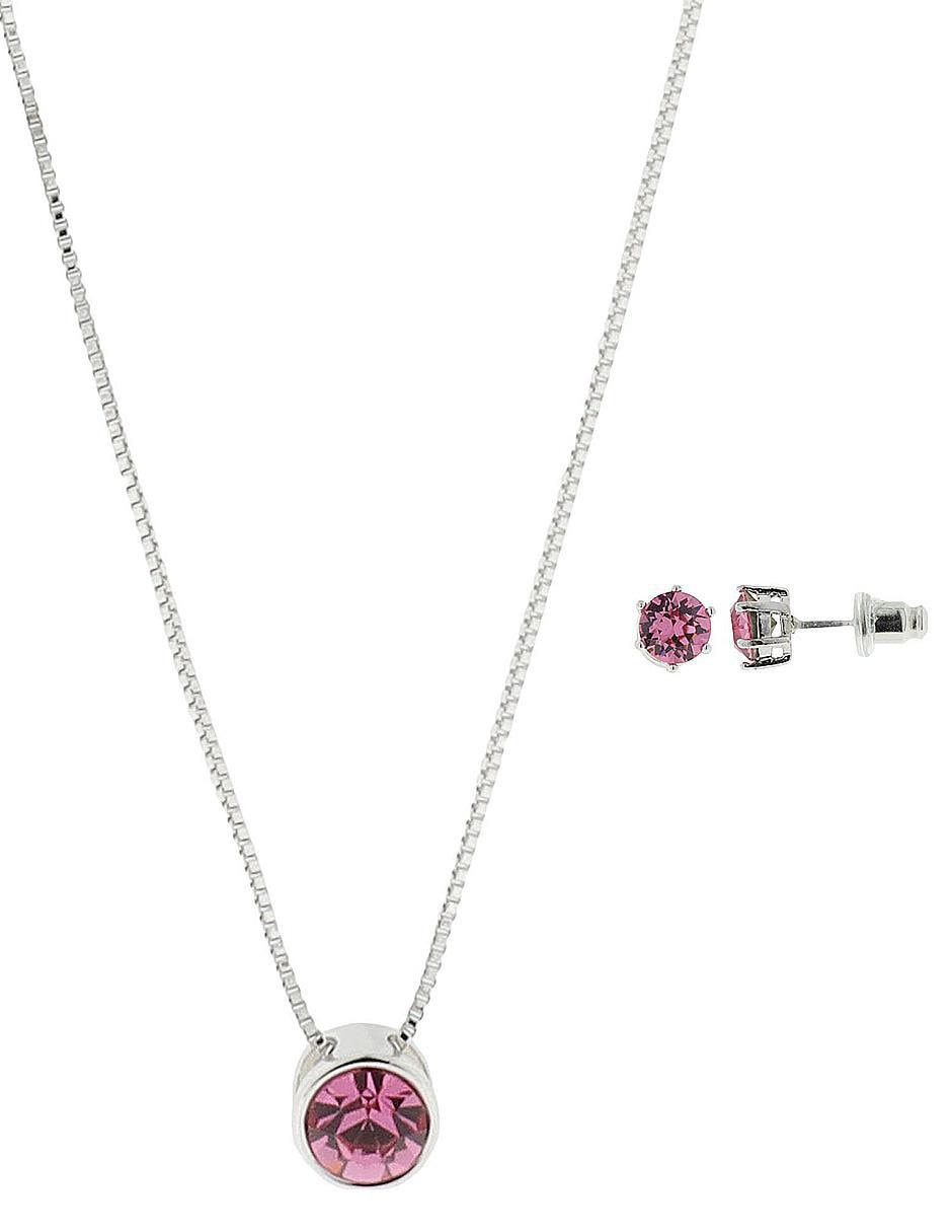 Aretes y collar cristal
