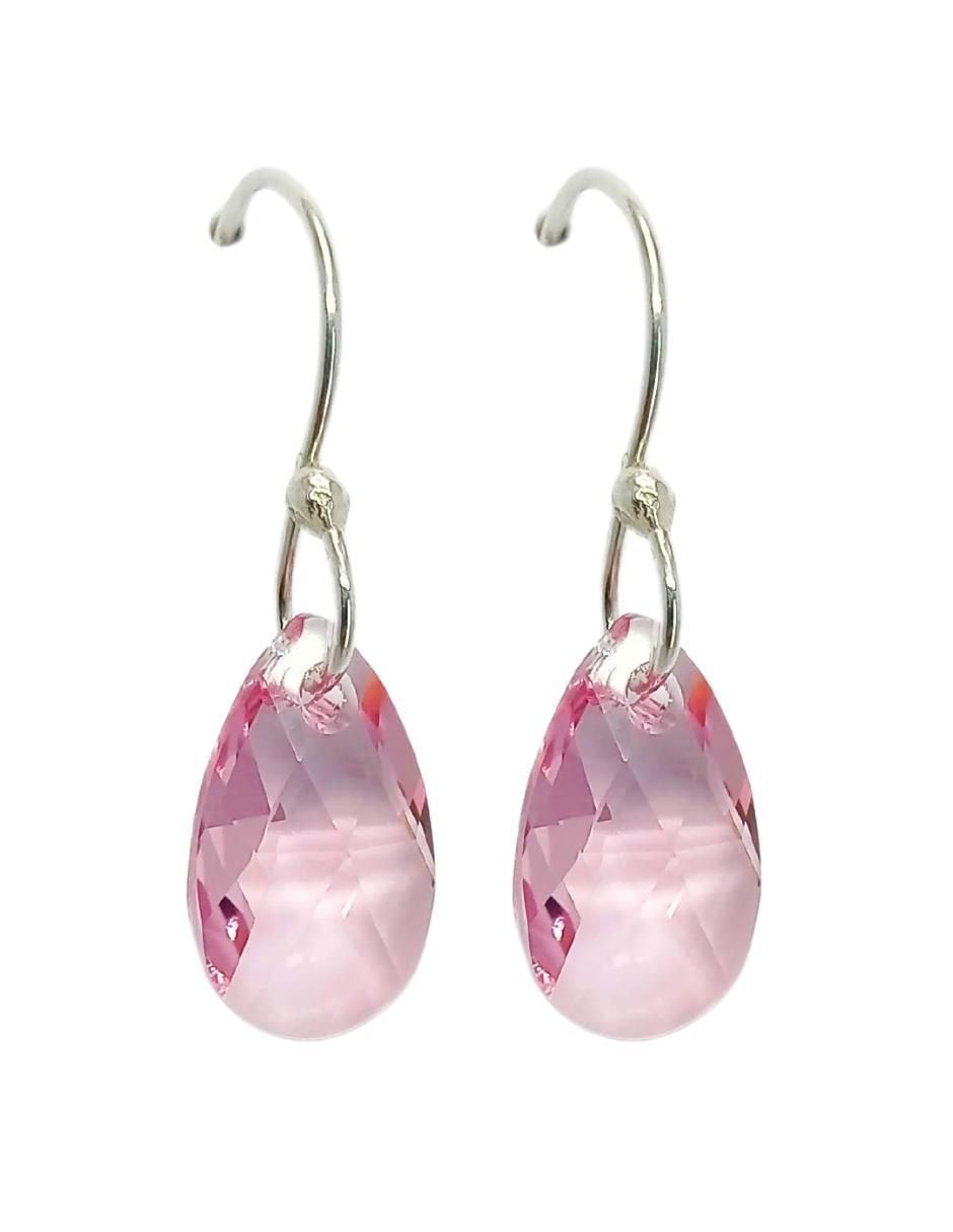 Aretes y collar de hoja Leaves de plata P 925 cristal 3