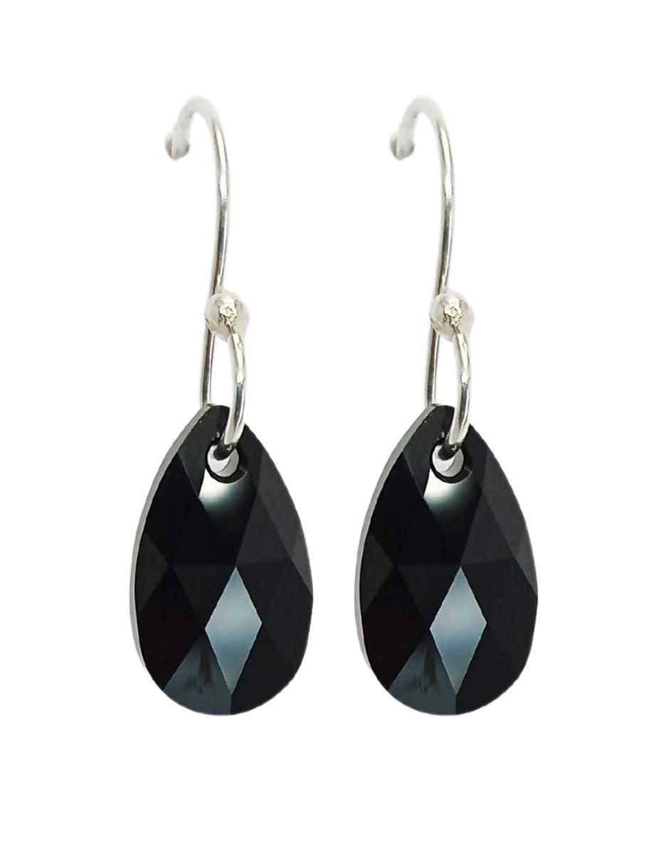 Aretes y collar de hoja Leaves de plata P 925 cristal 3
