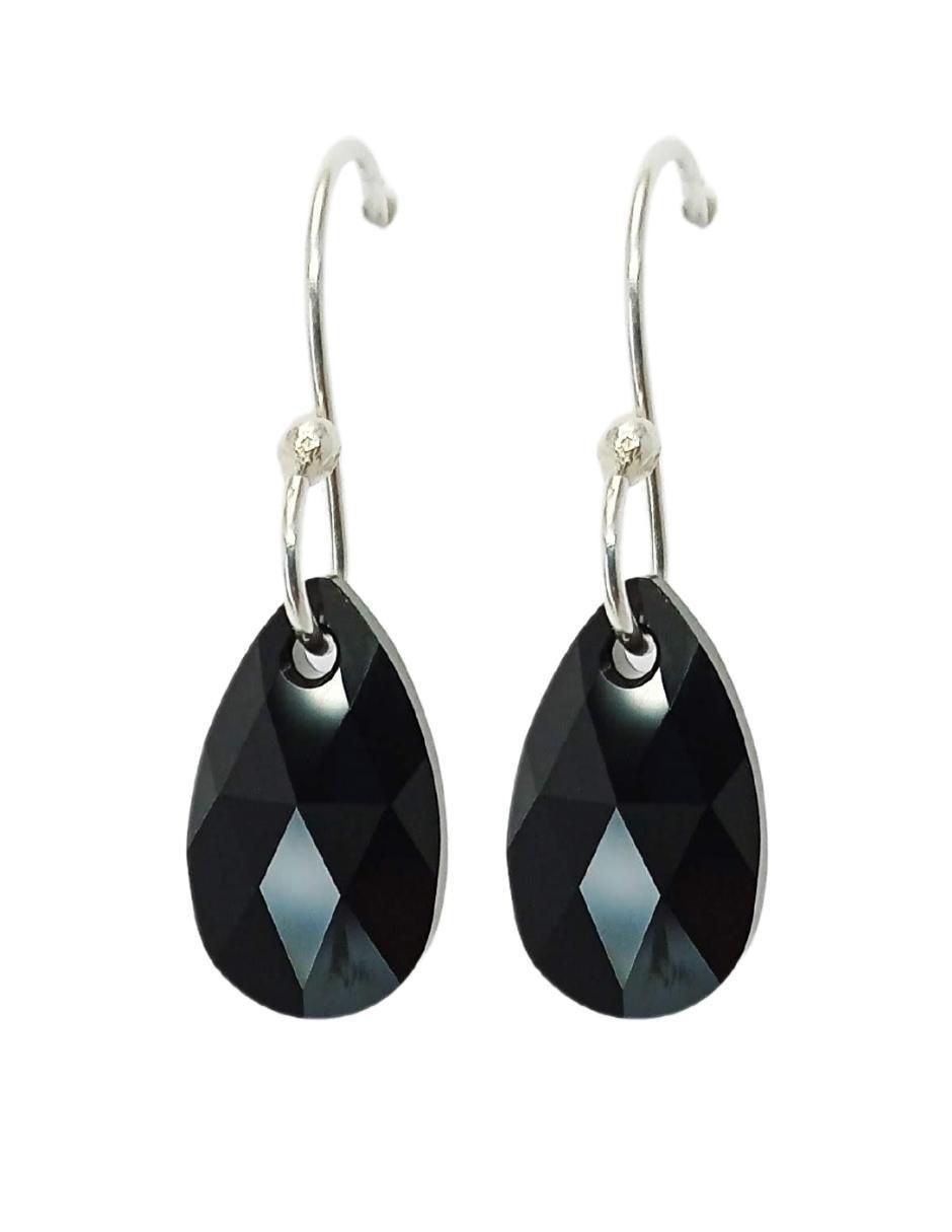 Aretes y collar de hoja Leaves de plata P 925 cristal 4